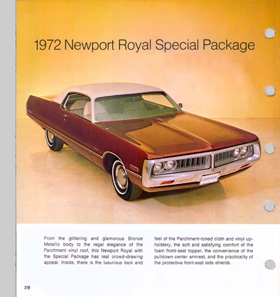 1972 Chrysler Color Trim Folder Page 49
